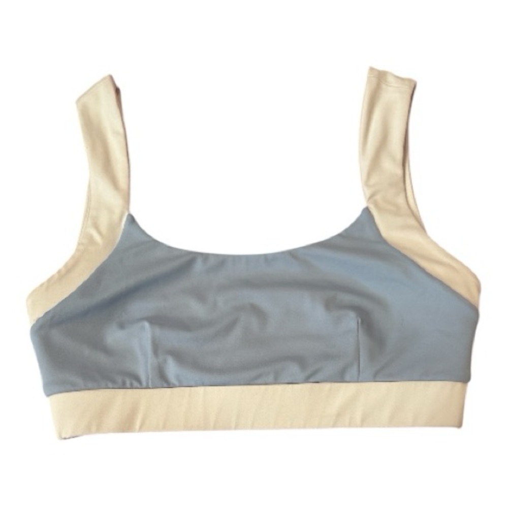 Cleo Harper Layne Bralette Cream and Blue Sports Bra